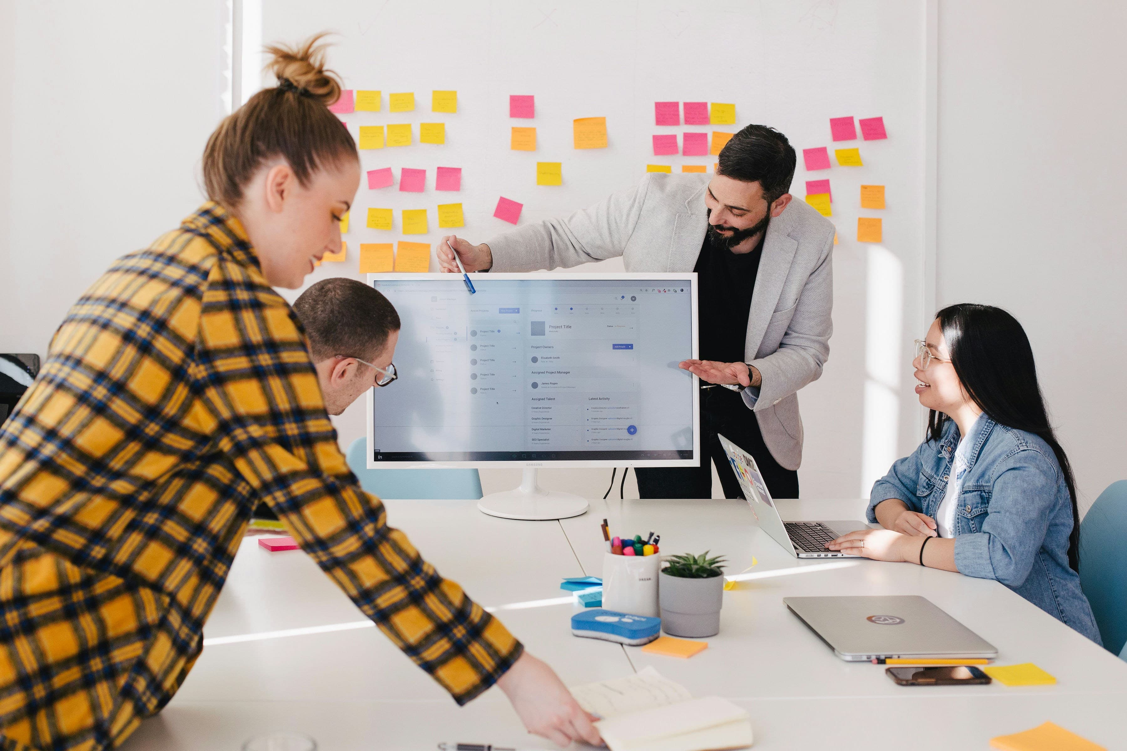 Digital agency team collaborating